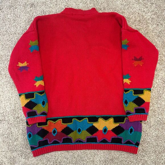 Vintage Debra Lubell 1992 Button Front Cardigan Sweater Women Size Medium - Picture 7 of 7